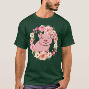 T-shirt Fleur Animal Amoureux Ferme Animal Cadeau Floral C