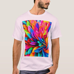 T-shirt Fleur arc-en-ciel Abstraite