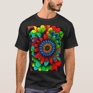 T-shirt Fleur arc-en-ciel colorée 104
