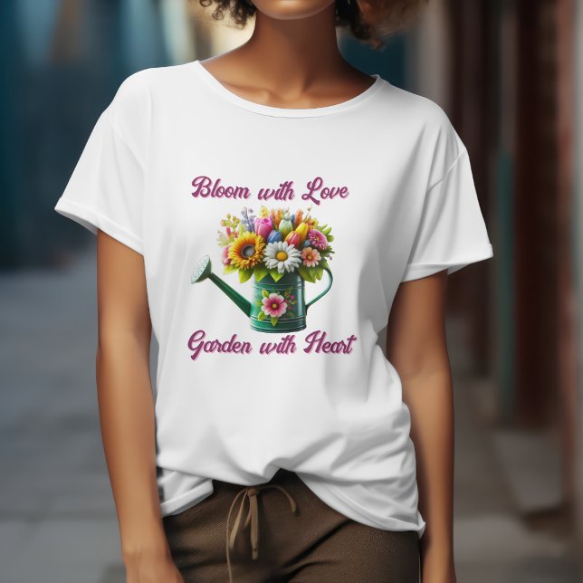T-shirt Fleur avec amour Jardin avec coeur (Créateur téléchargé)