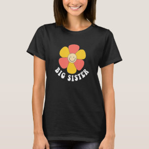 T-shirt Fleur Big Soeur Boho Happy Face Joyeux Soeur Day