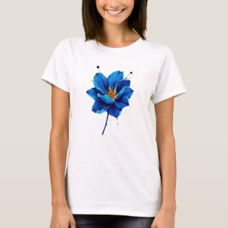 T-shirt fleur bleue