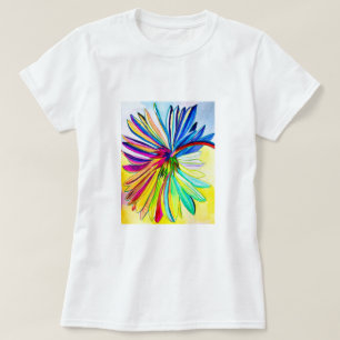 T-shirt Fleur colorée de la gerbère arc-en-ciel