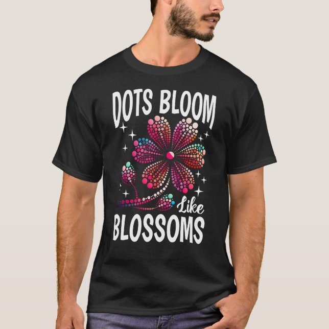 T-shirt Fleur colorée Dot Art (Devant)