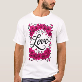 T-shirt Fleur d'amour colorée