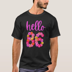 T-shirt Fleur d'anniversaire de 86 ans Bonjour 86 C'est mo