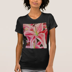 T-shirt Fleur d'aquarelle Stargazer rose lièvre