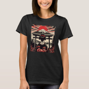 T-shirt Fleur d'art japonais vintage Coucher de soleil Flo