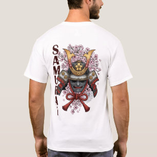 T-Shirt Fleur de Casque de Samouraï – Guerre Japon