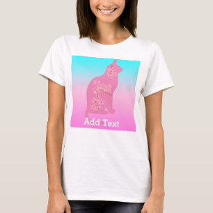 T-shirt Fleur de cerisier de chat mignonne Sakura