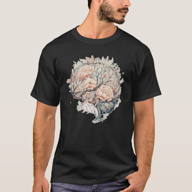 T-shirt Fleur de cerveau Neuro Science Neurologue floral M (Devant)