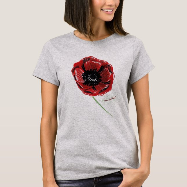 T-shirt Fleur de coquelicot Love and Bond (Devant)