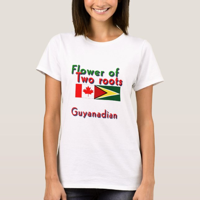 T-shirt Fleur de deux racines guyanaise-canadienne (Devant)