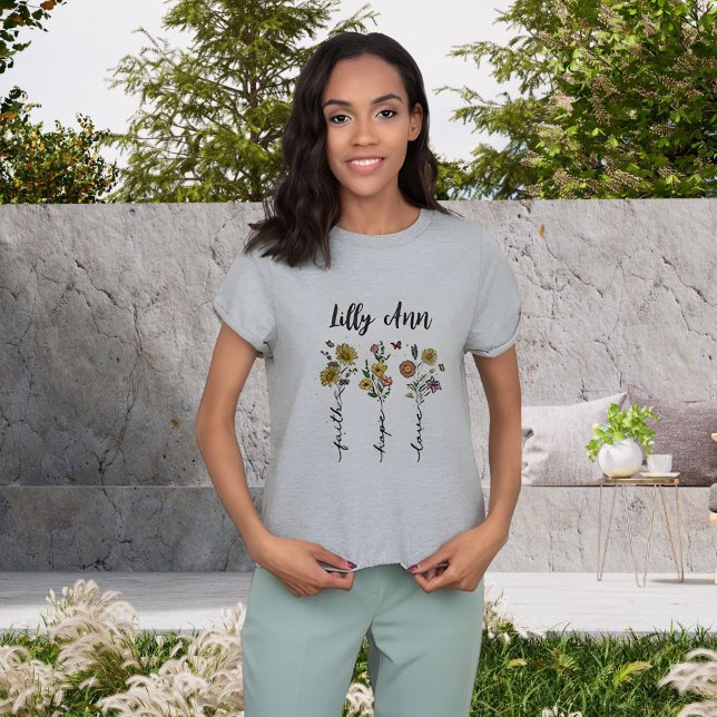 T-shirt Fleur de Foi - Design de tournesol féminin (Créateur téléchargé)