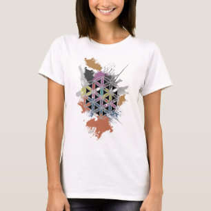 T-shirt Fleur de la vie Grunge peinture