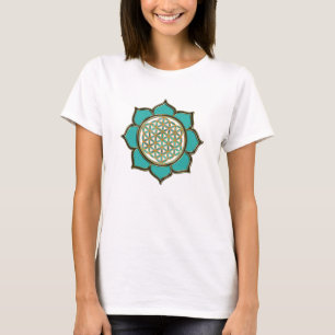 T-shirt Fleur de la vie Lotus - türkis