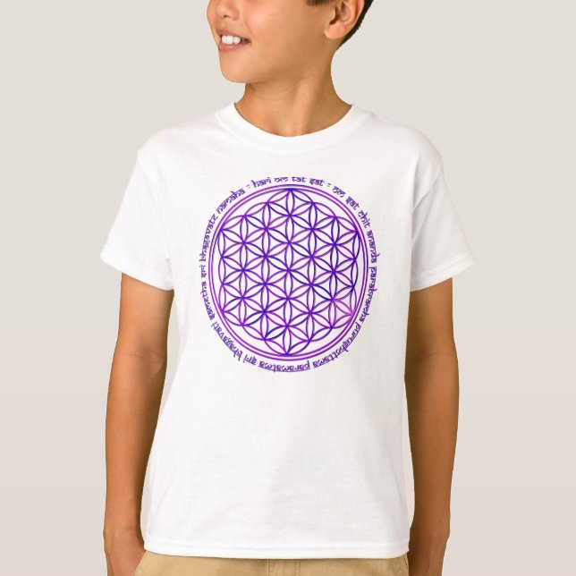 T-shirt Fleur de la vie - Moola Mantra - violet (Devant)