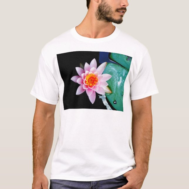 T-shirt Fleur de laine d'eau chaude rose et orange de lotu (Devant)