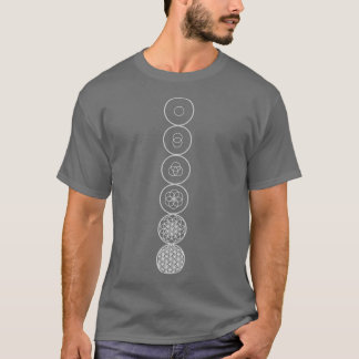 T-shirt Fleur de l'évolution de la vie Géométrie sacrée Bl