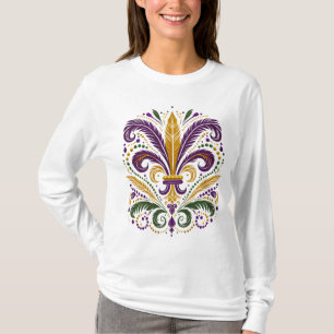 T-shirt Fleur de lis jaune et vert violet