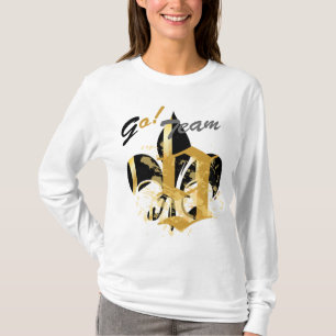 T-shirt Fleur de Lis noir et or