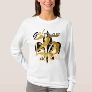 T-shirt Fleur de lis noir et or