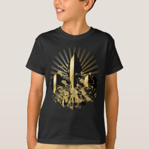 T-shirt Fleur de Lis noir et or