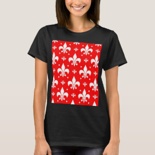T-shirt Fleur de lis rouge Motif