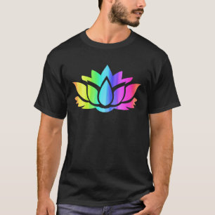 T-shirt Fleur de Lotus Arc-en-ciel Yoga Namaste Méditation