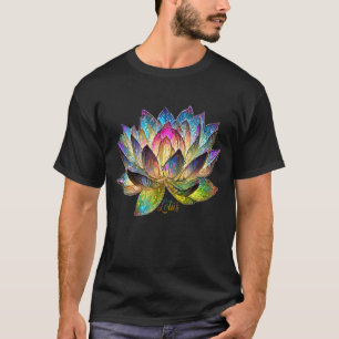 T-shirt Fleur de Lotus Colorée en Verre Coloré
