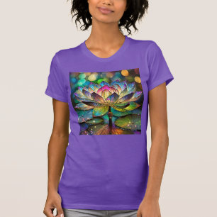 T-shirt Fleur de lotus vibrante en verre coloré