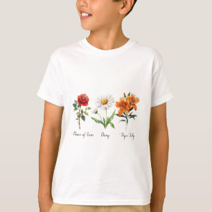 T-shirt Fleur de love daisy tige anti-Trump florale subtil