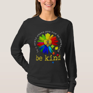 T-shirt Fleur de marguerite colorée Be Kind Sensibilisatio