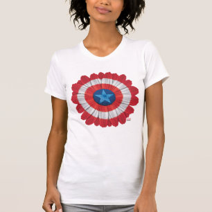 T-shirt Fleur de Marguerite de Style de Bouclier de Captai