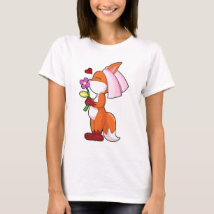 T-shirt Fleur de mariage de la mariée renard