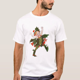 T-shirt Fleur de Noël Holly mignonne Vintage Floral
