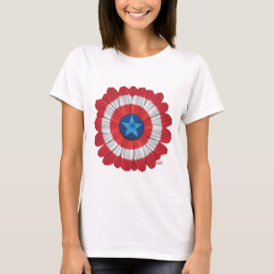 T-shirt Fleur de Pâquerette de Style Bouclier de Captain A