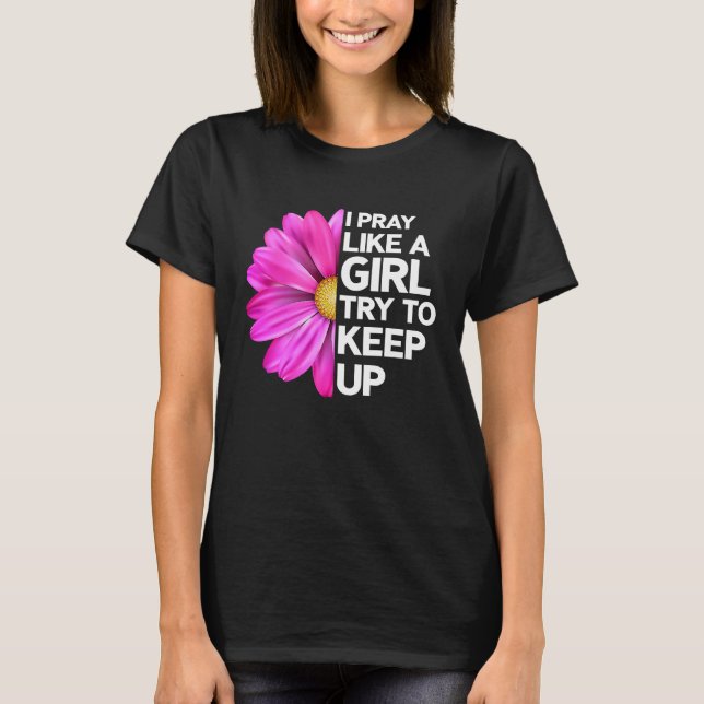 T-shirt Fleur de prière chrétienne Jésus Dieu Église croya (Devant)
