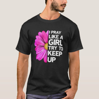 T-shirt Fleur de prière chrétienne Jésus Dieu Église croya
