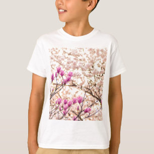 T-shirt Fleur de printemps rose pourpre en floraison