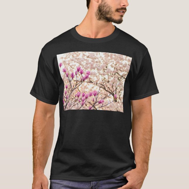 T-shirt Fleur de printemps rose pourpre en floraison (Devant)