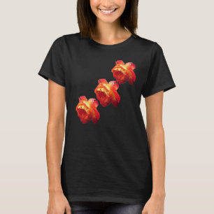 T-shirt Fleur De Rose Orange Et Jaune