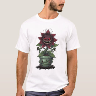 T-shirt Fleur de sang démoniaque dans un pot maudit