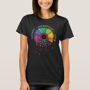 T-shirt Fleur de Sensibilisation sur l'autisme Florale pou
