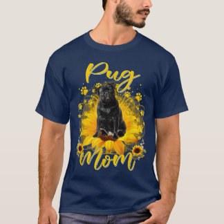 T-shirt Fleur de soleil Carlin mère Amoureux des chiens Fê