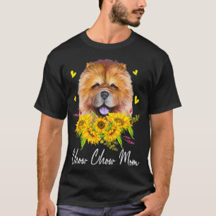 T-shirt Fleur de soleil Chow Chow Maman Amoureux des chien
