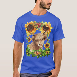 T-shirt Fleur de soleil jaune Floral Design Scottish Highl