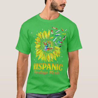 T-shirt Fleur de soleil mignonne Mois du patrimoine hispan