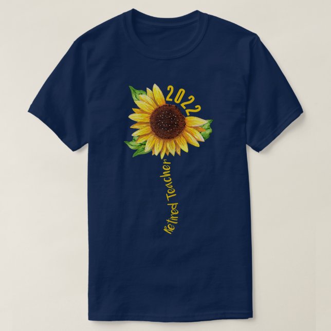 T-shirt Fleur de tournesol Retraitée Enseignant Retraité 2 (Design devant)
