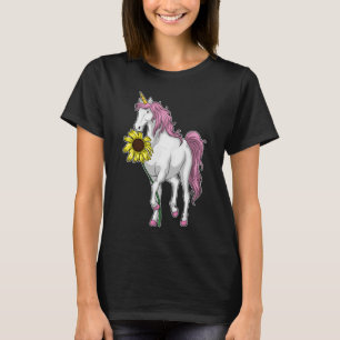 T-shirt Fleur de tournesol Unicorne